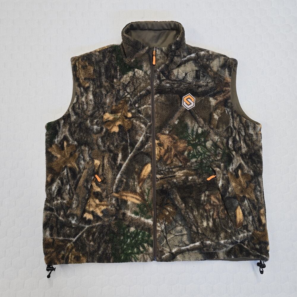 ScentLok Mens XL Reversible Camo Fleece Hunting Vest Scent Control Style 83615